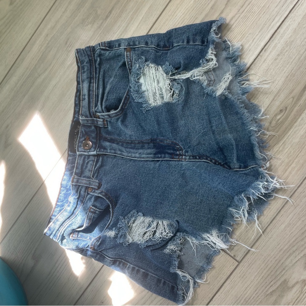 Kendall & Kylie Blue Distressed Jean Shorts